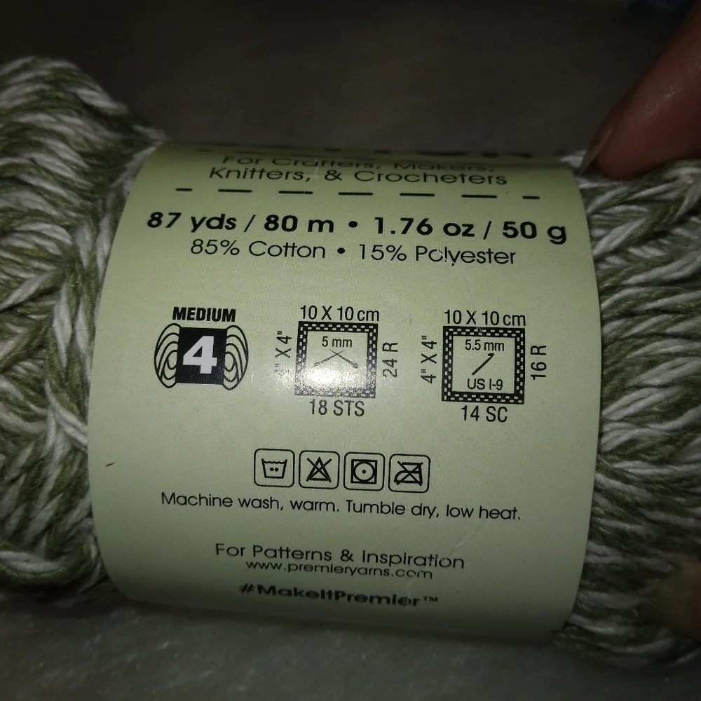 YARN Premier Just Cotton yarn, 2 skeins